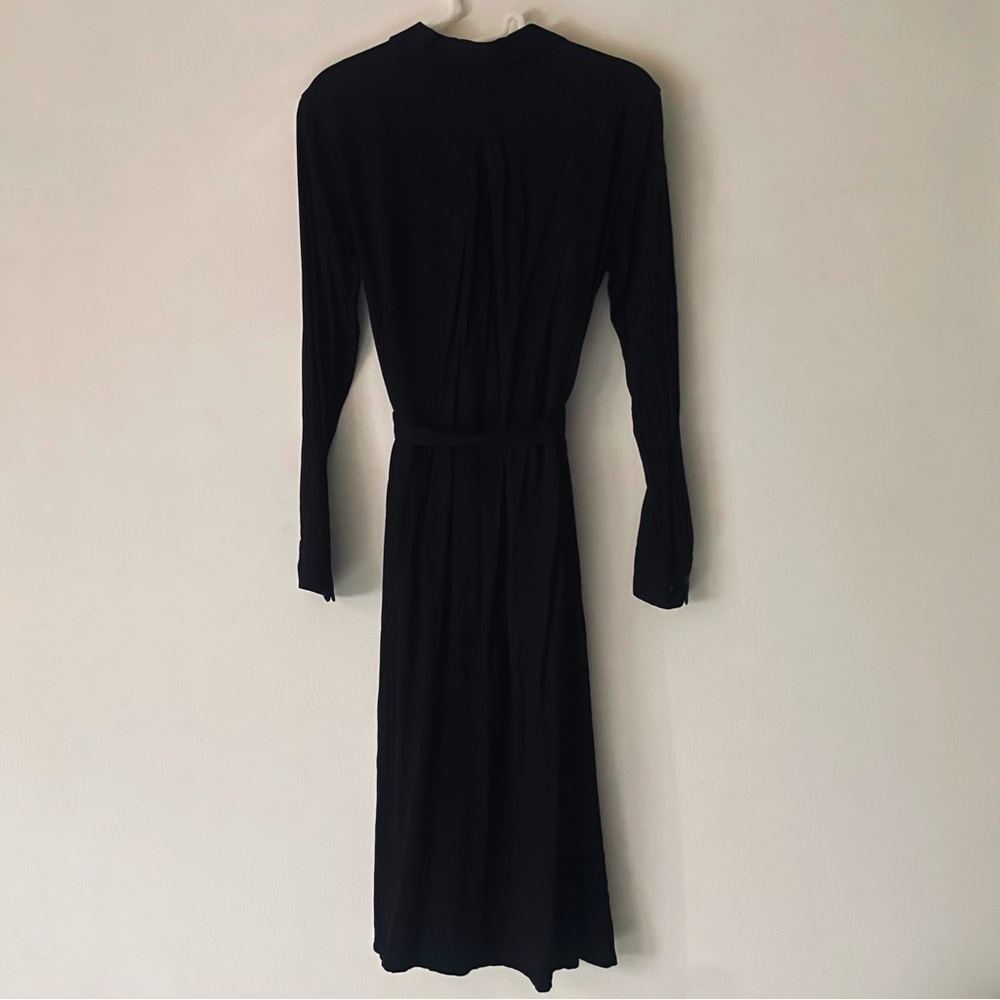 Uniqlo S Black Midi Shirt Dress - Picture 3 of 9